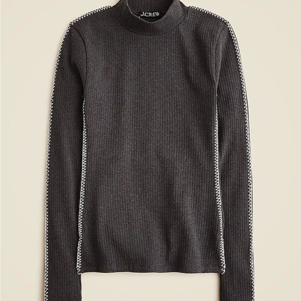 J. Crew Premium rib turtleneck with whipstitch trim